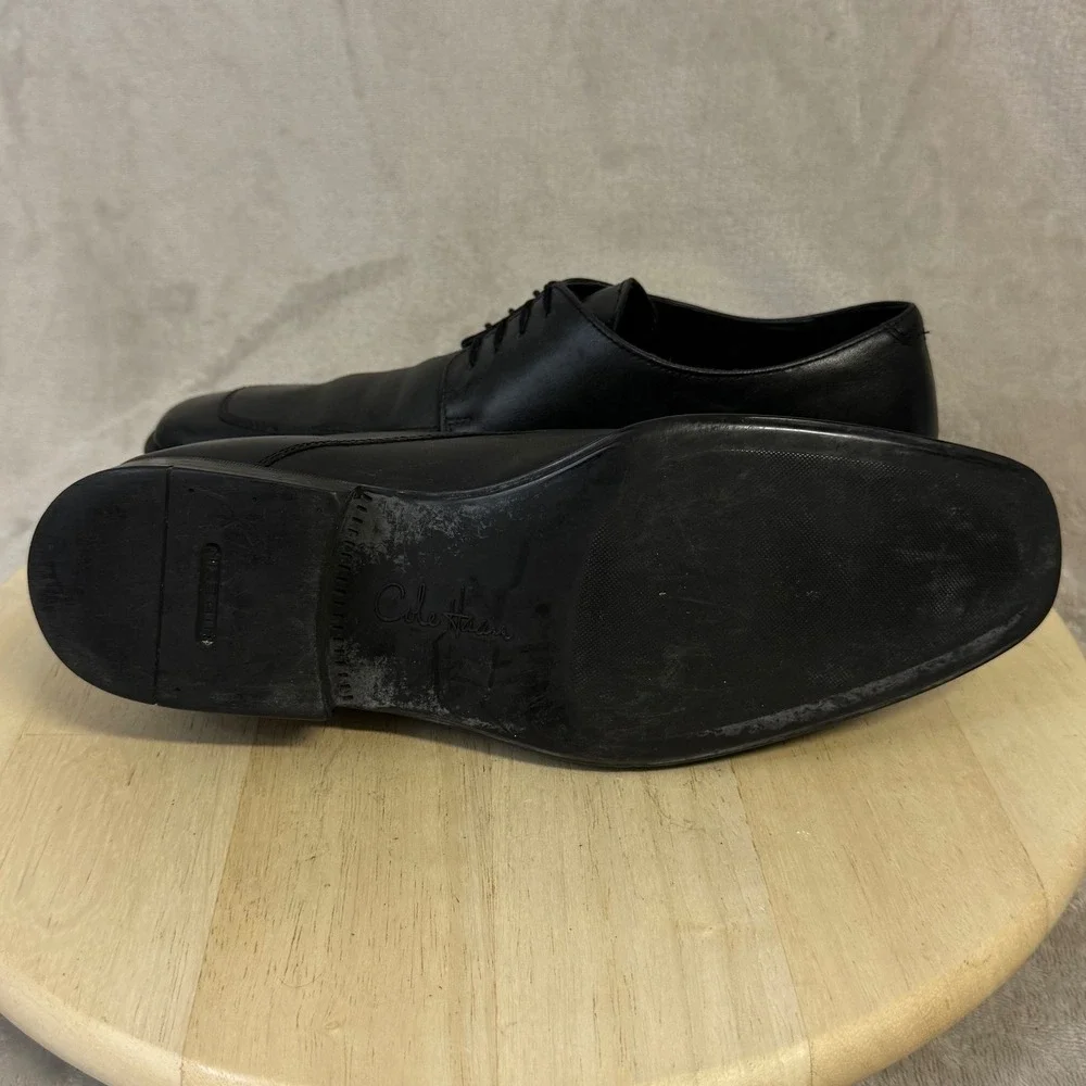 Cole Haan Mens Air Giraldo Bike Toe Oxford Black Leather Dress Shoes C09851 10M